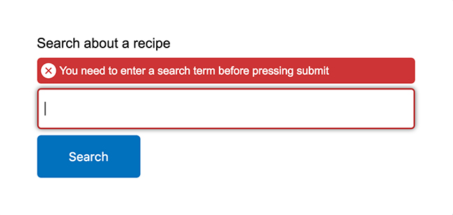 Search pattern form error